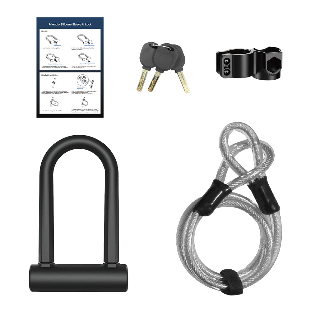 Heavy Duty Combination U Lock for Electric Scooter or Bicycles